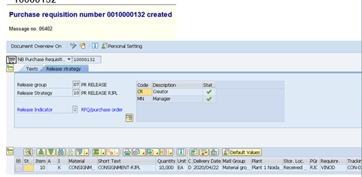 Vendor Consignment Process in SAP MM