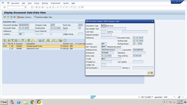 Document Structure in SAP FICO